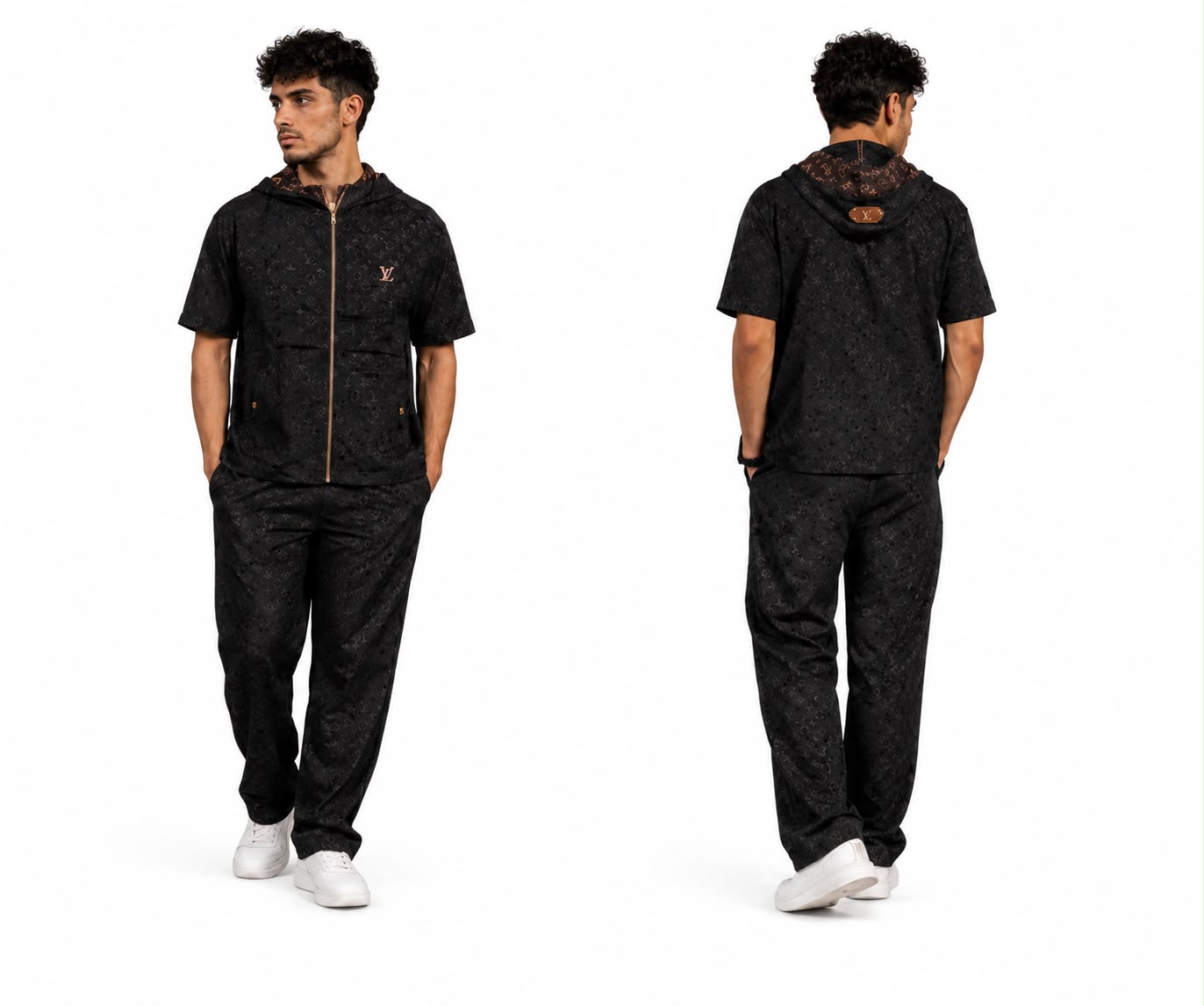 Short Sleeve Hoodie & Pants Set