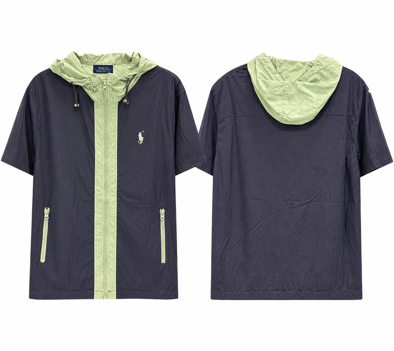 Short-Sleeve Hooded Windbreaker Jacket