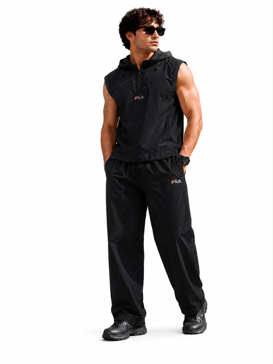 Sleeveless Hoodie Set
